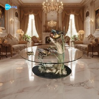 Sculpture de Cygne en Bronze Coulée Moderne de Luxe, Base de Table Basse, Table à Thé Artistique en Laiton pour Villa, Salon, Décoration d'Hôtel