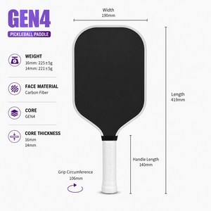 ไม้พายพิคเคิลบอลแบบกำหนดเอง ทำจากคาร์บอนไฟเบอร์ พร้อมโลโก้ OEM ขึ้นรูปด้วยความร้อน ได้รับการรับรองจาก USAPA ทนทานและกันน้ำ แกนโฟม - Product Image 3