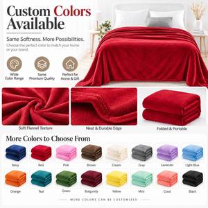Solid Flannel <b>Blanket</b> 150x200cm Ultra Soft Thick Cozy Fleece <b>Throw</b> Warm Bed Sofa Travel <b>Blanket</b> Home Lounge Travel Hospitality - Product Image 3