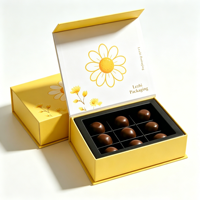 Boîte à chocolat pliable avec couvercle magnétique, boîtes cadeaux en papier pour cils, emballage alimentaire et de boissons, boîte en carton pour chocolat