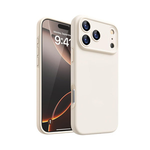 Custodia per telefono in <span class=keywords><strong>silicone</strong></span> liquido all'ingrosso, sottile, antiurto, a copertura totale, con logo personalizzato per iPhone 17 Pro Max Air - Product Image 1