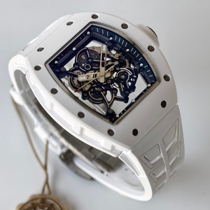 นาฬิกาจักรกลกันน้ำคุณภาพดีที่สุดสั่งทำพิเศษ ขนาด 43 มม. โรงงาน UMI กลไก RMUL2 รุ่น RM055 ตัวเรือนเซรามิกสีขาว โครงกระดูก นาฬิกา RM - Product Image 3