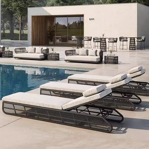 Ensemble <span class=keywords><strong>de</strong></span> canapés en rotin <span class=keywords><strong>de</strong></span> style nordique <span class=keywords><strong>de</strong></span> luxe, combinaison <span class=keywords><strong>de</strong></span> meubles <span class=keywords><strong>de</strong></span> patio modernes pour les jardins <span class=keywords><strong>de</strong></span> villas, les terrasses extérieures, les appartements côtiers - Product Image 4