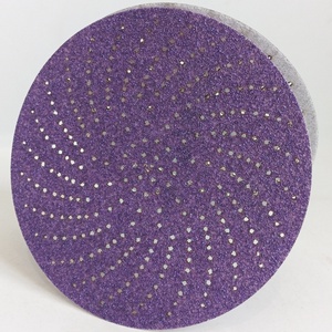 Papier abrasif céramique poreux brossé violet de 150 mm à 49 trous, adapté au ponçage à sec des automobiles. - Product Image 4