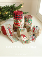 Couronne de Noël en lin en forme de Père Noël, écologique et réutilisable, pour décorations de fête et ruban d'ambiance