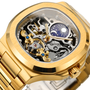 Orologio da Polso Scheletrato Automatico Meccanico da Uomo di Lusso con Fasi Lunari, Marchio Famoso Forsining Factory SKROX, Consegna Rapida - Product Image 6