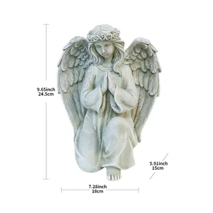 Factory Wholesale Handicraft Garden Guardian Angel Figurine Resin Praying Angel Statues For Outdoor Courtyard Decoration