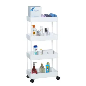 Wholesale Storage 5-tier Plastic Black Rolling Storage Cart Suppliers for School, Office, Home, Beauty Salon