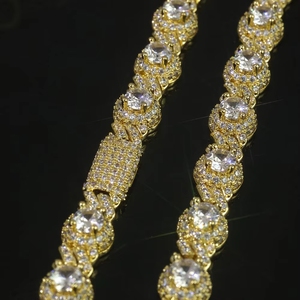 Gelang Hop Mewah 7.5mm Rantai Station <span class=keywords><strong>Iced</strong></span> Out Berlapis Emas Perak Perhiasan Hadiah untuk Pria Wanita Pemakaian Sehari-hari - Product Image 4