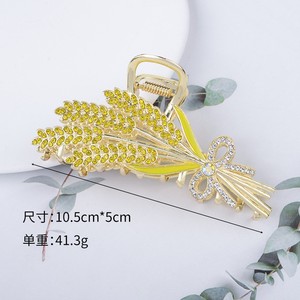 Grande pince à cheveux en métal motif épi de blé, de luxe, à maintien robuste pour cheveux épais, pour femmes, pour queue de cheval quotidienne - Product Image 2