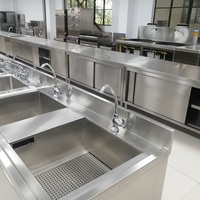 Plan de travail commercial en acier inoxydable 201/304 avec pieds réglables, taille et épaisseur personnalisables, conception amovible pour hôtel/restaurant