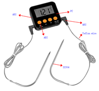 Termometer Daging Digital Bluetooth SW OEM/ODM dengan Dua Probe Kabel Panjang, Bacaan Instan, Layar LCD Besar