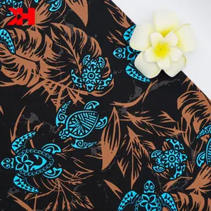 Low MOQ samoan tapa pacific islander printed fabric polynesian tribal fabric material hawaii coconut tree tropical fabric