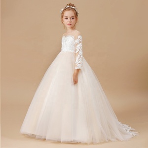 Vestido de fiesta de manga larga para niños, ropa bordada para niños, vestido de boda para niños, vestido de fiesta elegante para niñas de 2 a 12 años - Product Image 4