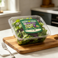 Étiquette personnalisée en rouleau pour emballage de légumes biologiques, étiquette pour boîte de salade fraîche, produits cultivés en serre sans pesticides, adhésif