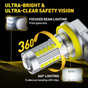 หลอดไฟ LED AUXITO H11/H8/H16 5.4W 800lm 16V แสงสีขาว 6500K สำหรับไฟตัดหมอกและไฟวิ่งกลางวัน - Product Image 2