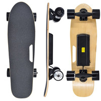 Planche à roulettes électrique sans fil télécommandée, planche à roulettes électrique portable en bois pour adultes, déplacements en extérieur