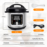 Olla a Presión Eléctrica de Acero Inoxidable para el Hogar, Olla Arrocera Premium con Pantalla LED, Olla de Cocción Lenta 19 en 1 para Hacer Yogur