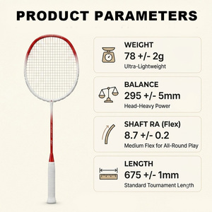 Raquette de <span class=keywords><strong>badminton</strong></span> en fibre de carbone ultra légère, durable, pour hommes et femmes, entraînement et compétition professionnelle - Product Image 5