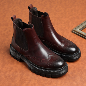 Nouvelles Bottes Chelsea en Cuir Véritable pour Hommes, Très Populaires, Tendance et à la Mode, Marque Célèbre, Chaussures Casual - Product Image 6