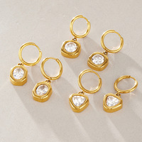 Boucles d'oreilles clous classiques Jeding originales en acier inoxydable et zircon, plaquées or 18 carats, bijoux de luxe légers haut de gamme inaltérables pour femme