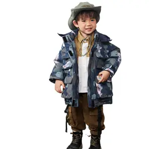 Камуфляжный уличный Детский пуховик ветрозащитный водонепроницаемый износостойкий зимний пальто
