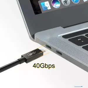 Kabel Data USB4 40Gbps Kecepatan Tinggi Kabel Pengisian Cepat Tipe-c PD 240W USB 4.0 PD240W Tipe C Ke Tipe C