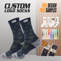 Vente en gros Camouflage Route VTT Chaussettes Personnalisées Hommes Camouflage Nylon Trail Running Cyclisme Chaussettes de Sport
