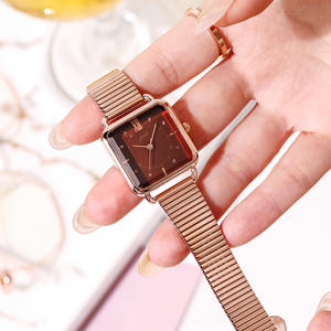 Montre à quartz étanche de style rétro, de grande valeur, à face carrée, à bracelet en alliage de niche pour femmes - Product Image 5