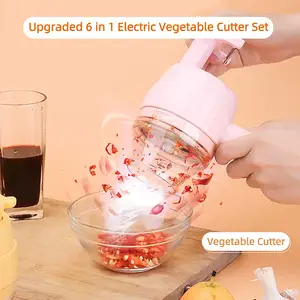 Cầm tay điện Rau cắt Slicer Mini thực phẩm Chopper nhà bếp tỏi Máy Nghiền 4 in1 hành tây Ớt thịt MASHER dụng cụ nhà bếp