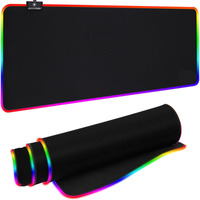 Tapis de souris de jeu de grande taille personnalisable de type C RGB, base en caoutchouc antidérapante, tissu lisse, 11 couleurs RGB en stock, vente chaude