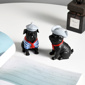 French Bulldog Resin <b>Ornament</b> 4Pcs Set Desk Home Decor Living Room Decoration - Product Image 2