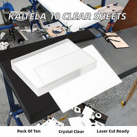 KAITELA Pack de 10 feuilles acryliques transparentes 8x10 pouces 3mm d'épaisseur (1/8 po) – Panneau transparent chinois pour enseignes, projets d'affichage et découpe laser