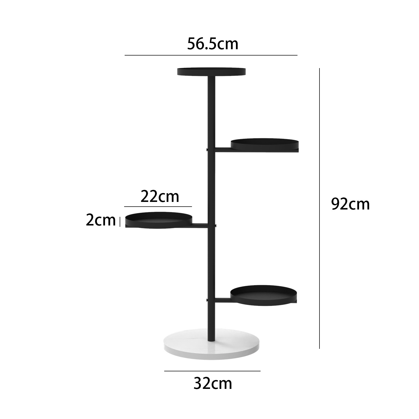 Black four layer shelf