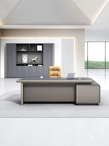 <span class=keywords><strong>Bureau</strong></span> <span class=keywords><strong>de</strong></span> direction rectangulaire en chêne avec bordure en alliage d'aluminium, style italien, luxe léger, moderne, grand format, chaise <span class=keywords><strong>de</strong></span> président <span class=keywords><strong>de</strong></span> haute qualité - Product Image 4