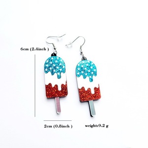 Pendientes Acrílicos Patrióticos <span class=keywords><strong>del</strong></span> <span class=keywords><strong>4</strong></span> de Julio, Pendientes Colgantes con Forma de Helado con la Bandera de Estados Unidos para Mujer, Joyería para el Día de la Independencia - Product Image 4