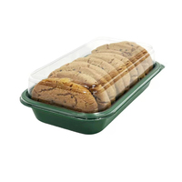 Boîte d'emballage alimentaire jetable transparente pour pâtisserie, plateau en plastique pour biscuits de boulangerie