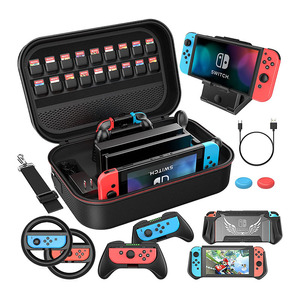 Kit de Accesorios para Estuche Yiscaxia Compatible <span class=keywords><strong>con</strong></span> <span class=keywords><strong>Nintendo</strong></span> <span class=keywords><strong>Switch</strong></span>, Estuche de Transporte 12 en 1 <span class=keywords><strong>con</strong></span> Soporte, Empuñadura y <span class=keywords><strong>Volante</strong></span> - Product Image 1