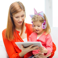 Nouveau casque de jeu filaire sans fil pour enfants, Design en forme de licorne