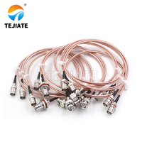 OEM RF kabel koaksial BNC ke BNC RG179 75 Ohm 2m 3m 5m panjang sudut kanan Pria kabel komunikasi konektor