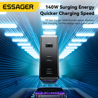 ESSAGER Série PST-140C2A-LB-GAN 140W 3 Ports en 1 Chargeur mobile USB A 2 Type C