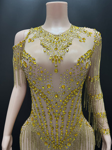 Novance Y4671 Mới Đến Dropshipping Thanh Lịch Buổi Tối Ăn Mặc 2025 <span class=keywords><strong>Prom</strong></span> Dresses Sang Trọng Thạch Vàng Tua Ăn Mặc Cho Đảng - Product Image 5