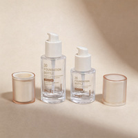 Flacon pompe en verre mat à épaule plate 20ml 30ml pour lotion, huile essentielle, sérum, fond de teint liquide, crème visage – Emballage cosmétique