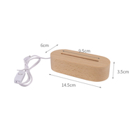 Base de lampe de nuit 3D ovale rectangulaire en hêtre, 7 couleurs, LED lumineuse, DIY, base en bois monochrome, tension d'entrée 5V pour lampe de taille moyenne