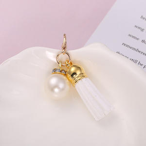 Porte-clés à pompon DIY 10 couleurs, pompons en perles tendance, pendentif en cuir pour porte-clés - Product Image 6