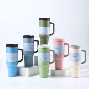 Taza de Viaje DD3932 de 40 oz, Doble Pared, Acero Inoxidable, Aislada <span class=keywords><strong>al</strong></span> Vacío, con Tapa y Asa Antiderrames para Café y Uso en el Auto - Product Image 1