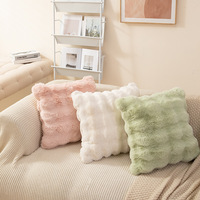 Housse de coussin décorative en peluche pour canapé, taie d'oreiller en peluche d'hiver 43x43cm, un côté