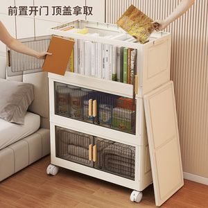 No installation required. Folding plastic multi-layer cabinet with wheels. Suitable for home, bedroom, <b>bedside</b> <b>table</b>, and - Product Image 3