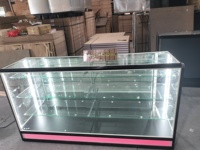 Table de présentation pour magasin de détail, robuste, étanche, avec éclairage LED lumineux, étagères multicouches en verre trempé, pour la mise en valeur des produits