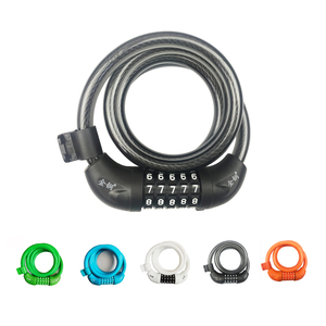 फ़ैक्टरी द्वारा प्रदत्त साइकिल लॉक इंजेक्शन व्हील कॉम्बिनेशन केबल उच्च सुरक्षा बाइक लॉक सहायक उपकरण - Product Image 2